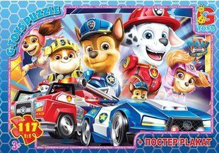 Пазл Paw Patrol/Цуценячий патруль + постер G-Toys (117 дет.) PW0877