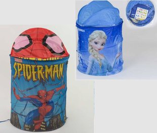 Корзина для игрушек С 36589/36596, Spider men/Frozen, круглая, с ручками, Человек паук, Холодное сердце