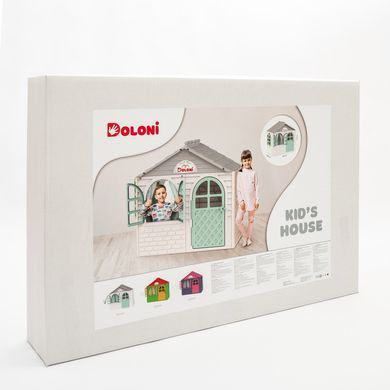 Дитячий ігровий будиночок зі шторками, DOLONI-TOYS 02550/112 пластиковий середній Долоні для дітей