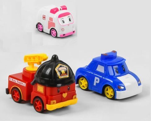 Набор машинок 868-14, Robocar Poli, спасатели, игрушечный транспорт, 3 шт., инерционная игрушка, для детей
