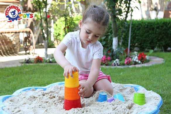 Пірамідка ТехноК 4661 дитяча 7 круглих формочок веж пластикова іграшка для дітей у пісочницю