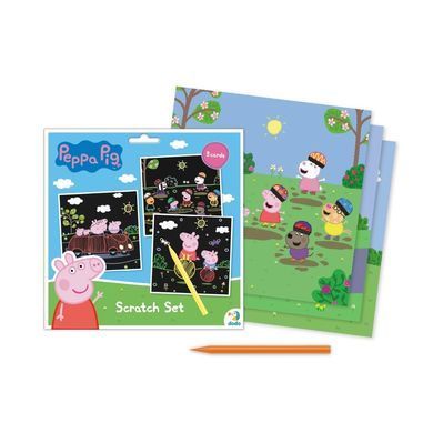 Набір Гравюр Peppa Pig Dodo 200185, Свинка Пеппа, ДоДо, 3 картинки, царапка, дитяча творчість, scratch