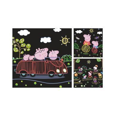 Набір Гравюр Peppa Pig Dodo 200185, Свинка Пеппа, ДоДо, 3 картинки, царапка, дитяча творчість, scratch