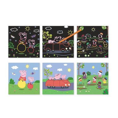 Набір Гравюр Peppa Pig Dodo 200185, Свинка Пеппа, ДоДо, 3 картинки, царапка, дитяча творчість, scratch