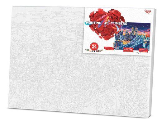 Картина за номерами Нічне місто KpNe-01-10 економ Danko toys 50 * 40 см набір для розпису фарби пензлик для дітей