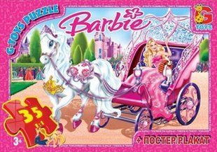 Пазл Barbie/Барби + постер G-Toys (35 дет. ) BA006