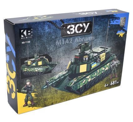 Конструктор Військова техніка ЗСУ (681 дет, танк M1A2 Abrams) KB 1136