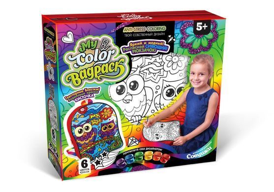Креативное творчество My Color BagPack CВР-01-01...05 Рюкзачок разрисовка Danko Toys УКР, рюкзак своими руками