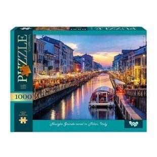 Класичні пазли 1000 елементів с.13 "Naviglio Grande canal in Milan, Italy" Danko Toys C1000-13-07