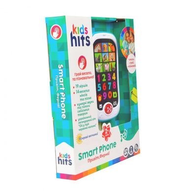 Телефон Kids Hits KH03/001, Smart Phone, Привіт Ферма, музичний, розвиваючий, світло, іграшка для дітей