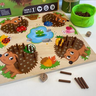 Деревянная настольная игра "Ежик с иголками" C 54100