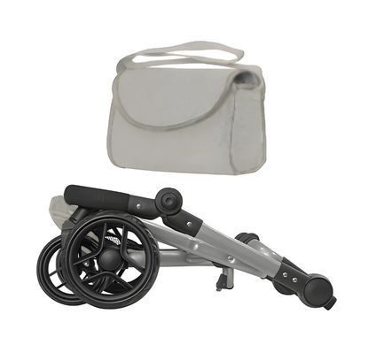Коляска для ляльки 2 в 1 CARRELLO FORTUNA (з сумкою) 9695+BAG LIGHT GREY