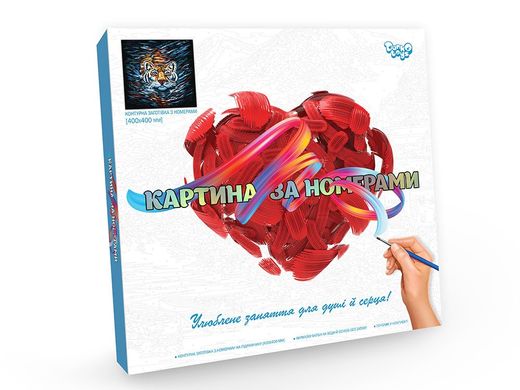 Картина по номерам Тигр KpN-02-03U Danko toys 40*40 см набор для росписи заготовка краски кисточка