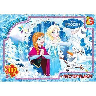 Пазл Frozen/Крижане сердце + постер G-Toys (117 дет.) FR007