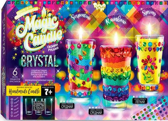 Magic Candle Crystal: Свічки своїми руками Danko Toys MgC-02-01 парафін дитячий набір для творчості дітей свічник