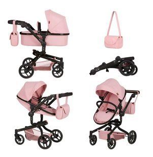 Коляска для ляльки 2 в 1 CARRELLO FORTUNA (з сумкою) 9695+BAG POWDER PINK