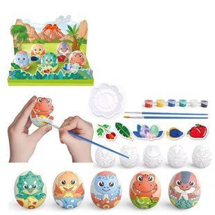 Набор для творчества Цветной мир Динозаврики (5 яиц, краски) 4FUN Game Club 55635