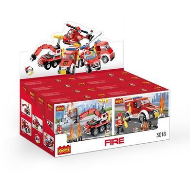 Конструктор Cogo Fire Пожарная служба 3018, техника, 86 -111 деталей, фигурка, блочный, совместим
