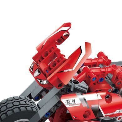 Конструктор Cogo Tech-Storm Спортивний мотоцикл 5809, Байк 2 в 1, механічний, 300 дет., іграшка