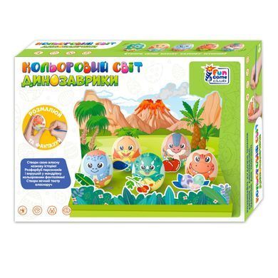 Набор для творчества Цветной мир Динозаврики (5 яиц, краски) 4FUN Game Club 55635