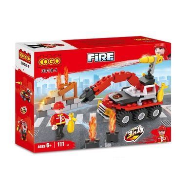 Конструктор Cogo Fire Пожарная служба 3018, техника, 86 -111 деталей, фигурка, блочный, совместим