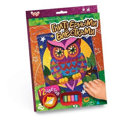 Раскраска глиттерными блестками DankoToys&nbsp;РГН-02-01 набор для детского творчества картина по номерам для детей