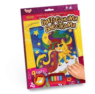 Раскраска глиттерными блестками DankoToys&nbsp;РГН-02-01 набор для детского творчества картина по номерам для детей