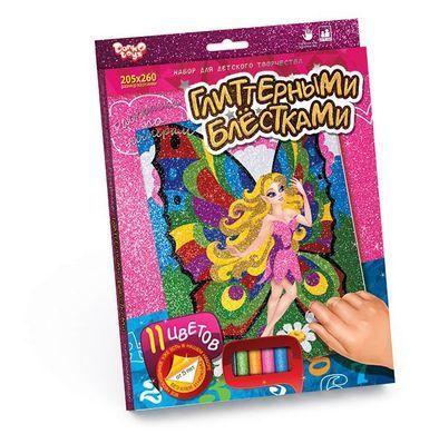 Раскраска глиттерными блестками DankoToys&nbsp;РГН-02-01 набор для детского творчества картина по номерам для детей