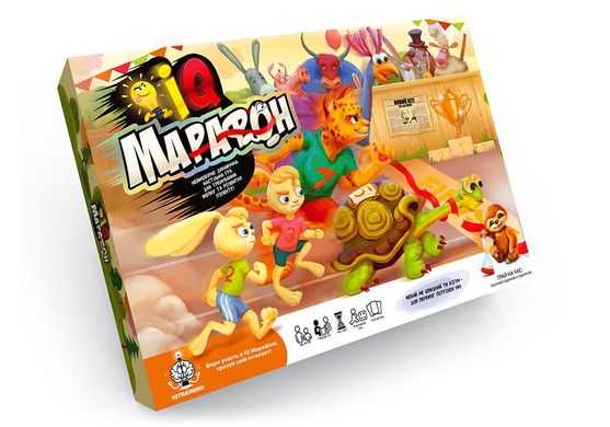 Настольная игра IQ Марафон (укр) Danko Toys G-IQM-01-01U игровые карты 112 шт песочные часы фишки развивающая