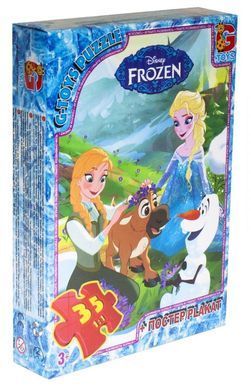 Пазл Frouzen/Холодное сердце + постер G-Toys (35 дет.) FR008