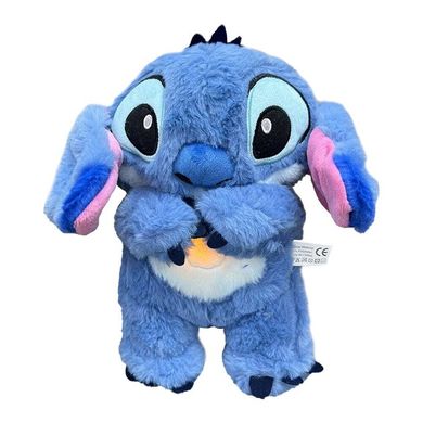 М'яка іграшка нічник із функцією дихання Стіч/Stitch (світло, музика) ST1B