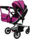 Коляска для куклы 2 в 1 CARRELLO FORTUNA (с сумкой) 9695+BAG ROSE RED