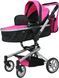 Коляска для куклы 2 в 1 CARRELLO FORTUNA (с сумкой) 9695+BAG ROSE RED
