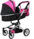 Коляска для куклы 2 в 1 CARRELLO FORTUNA (с сумкой) 9695+BAG ROSE RED
