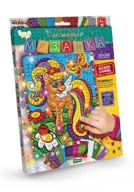 Набор для творчества Блестящая мозаика Danko Toys БМ-02-01 картинка наклейки без клея для детей