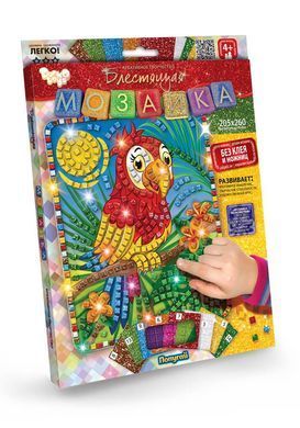 Набор для творчества Блестящая мозаика Danko Toys БМ-02-01 картинка наклейки без клея для детей