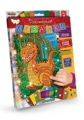 Набор для творчества Блестящая мозаика Danko Toys БМ-02-01 картинка наклейки без клея для детей