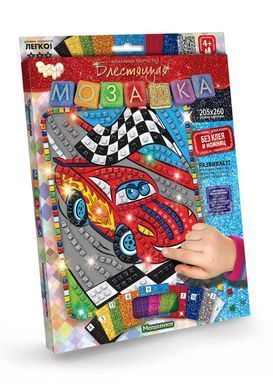 Набор для творчества Блестящая мозаика Danko Toys БМ-02-01 картинка наклейки без клея для детей