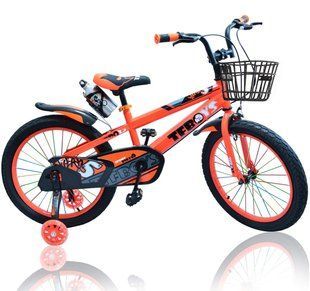 Велосипед детский с корзиной и бутылочкой (12", метал) P818-12 "12" orange