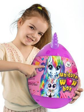 Набор креатив творчества Unicorn WOW Box&nbsp;UWB-01-01 Яйцо игрушка единорог камни гипс форма краска детям