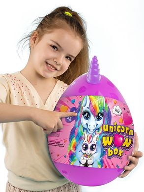 Набір креатив творчості Unicorn WOW Box Danko Toys UWB-01-01 Яйце іграшка єдиноріг камені гіпс форма фарба сумка для дітей