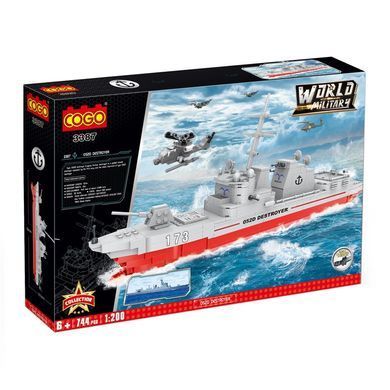 Конструктор Cogo World military Эсминец 052D, 3387, крейсер, военный корабль, блочный 744 дет. игрушка Warship