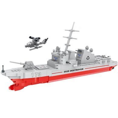 Конструктор Cogo World military Эсминец 052D, 3387, крейсер, военный корабль, блочный 744 дет. игрушка Warship