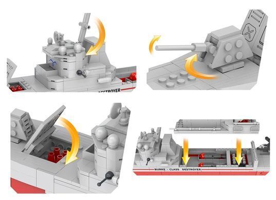 Конструктор Cogo World military Эсминец 052D, 3387, крейсер, военный корабль, блочный 744 дет. игрушка Warship