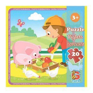 Пазл Ферма. Поросята G-Toys (20 дет., постер) LA09
