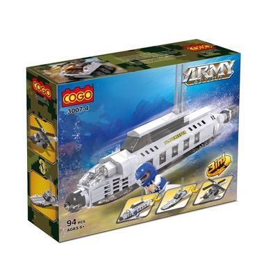Конструктор Cogo Military 3 в 1 Военная техника 3007-1/8, армия, 90-95 деталей, фигурки, блочный, совместим