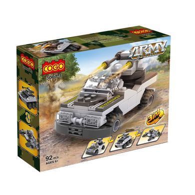 Конструктор Cogo Military 3 в 1 Военная техника 3007-1/8, армия, 90-95 деталей, фигурки, блочный, совместим