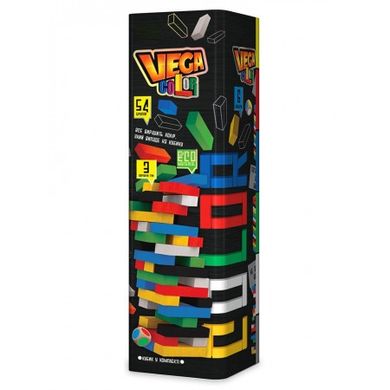 Настольная игра дженга Vega Color Danko Toys GVC-01U Деревянная 54 разноцветных бруска башня для детей семьи