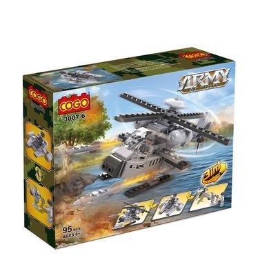 Конструктор Cogo Military 3 в 1 Военная техника 3007-1/8, армия, 90-95 деталей, фигурки, блочный, совместим