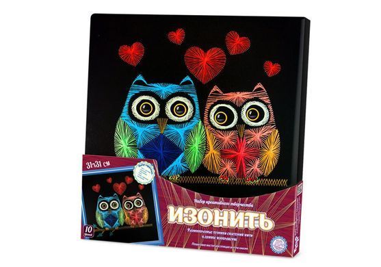 Набор для творчества Изонить Danko Toys IZN-01-06 холст со схемой деревянный подрамник мулине для детей